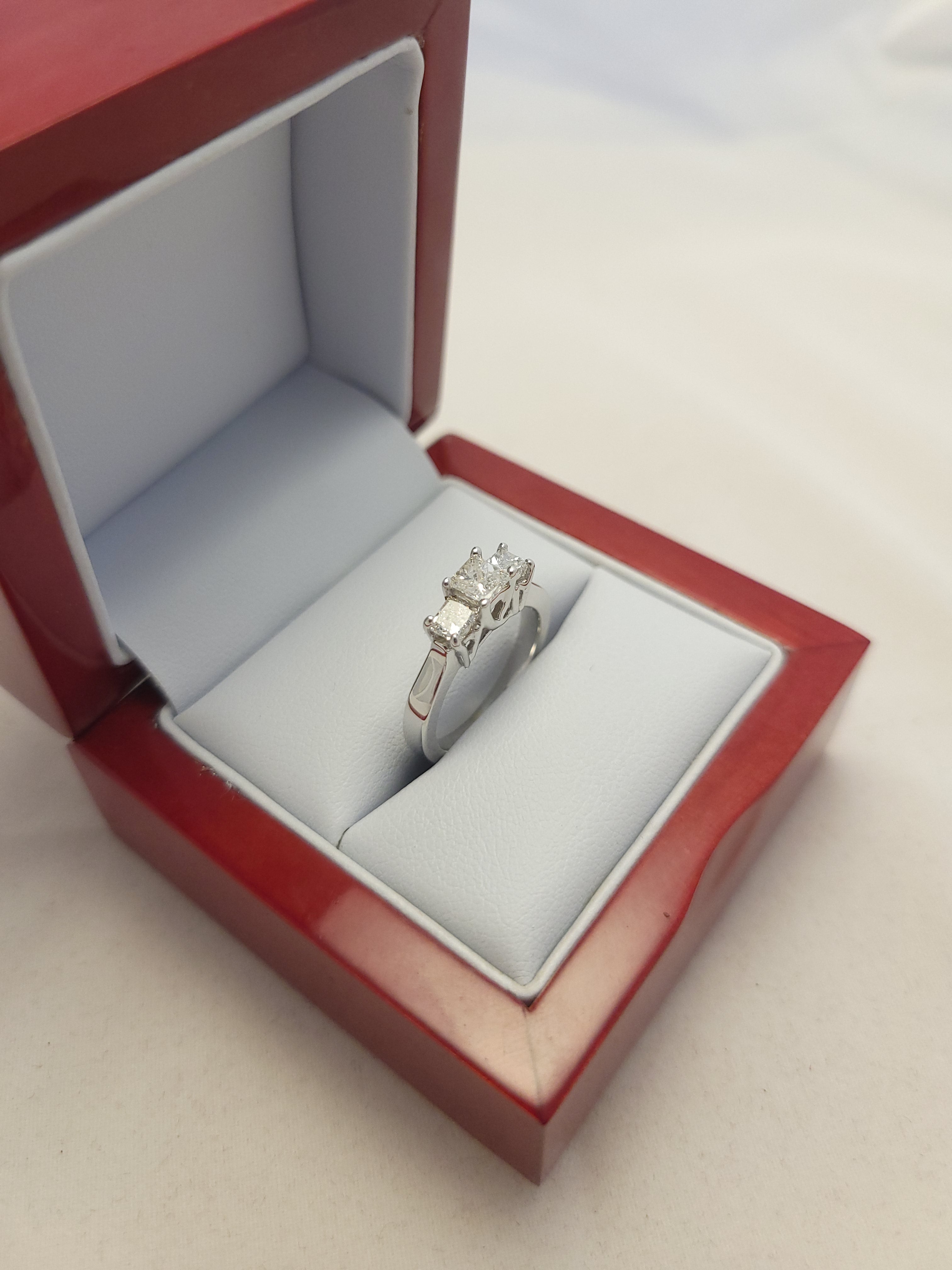 14K WG Princess Cut Diamond Ring