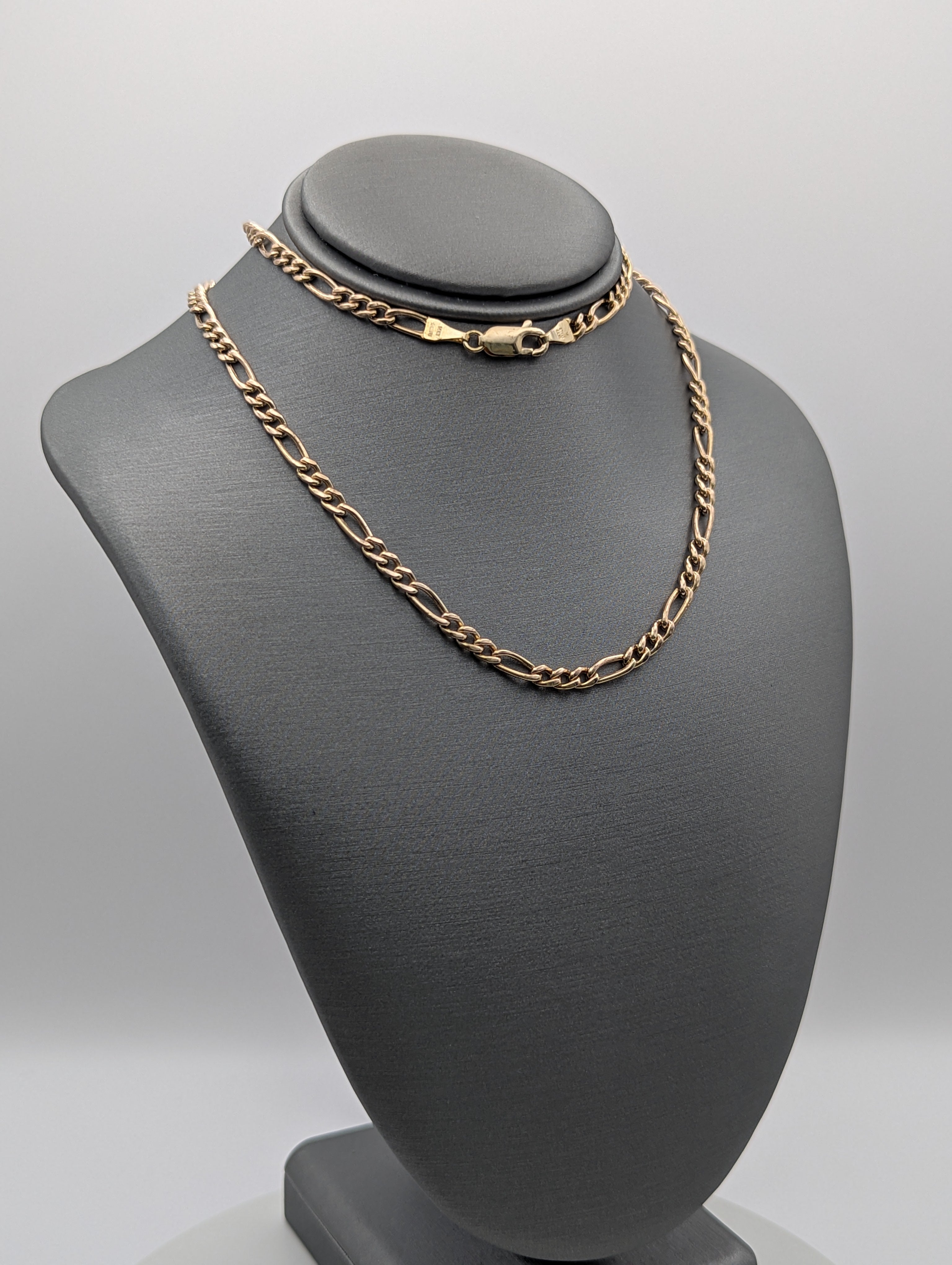 Cadena Fígaro Hueca de Oro Amarillo de 14K