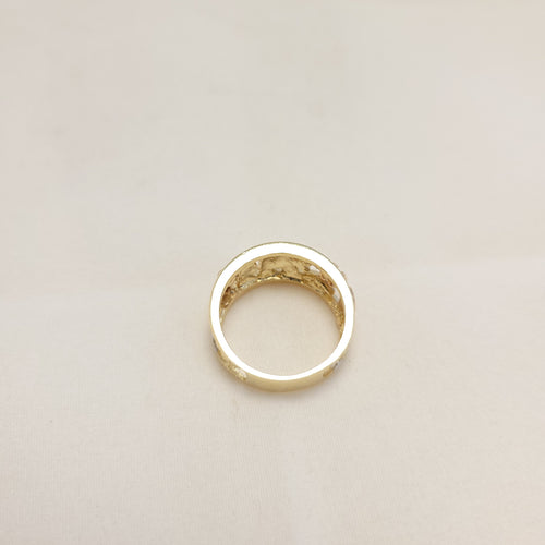 Anillo de elefante de la suerte tricolor de oro de 14 quilates