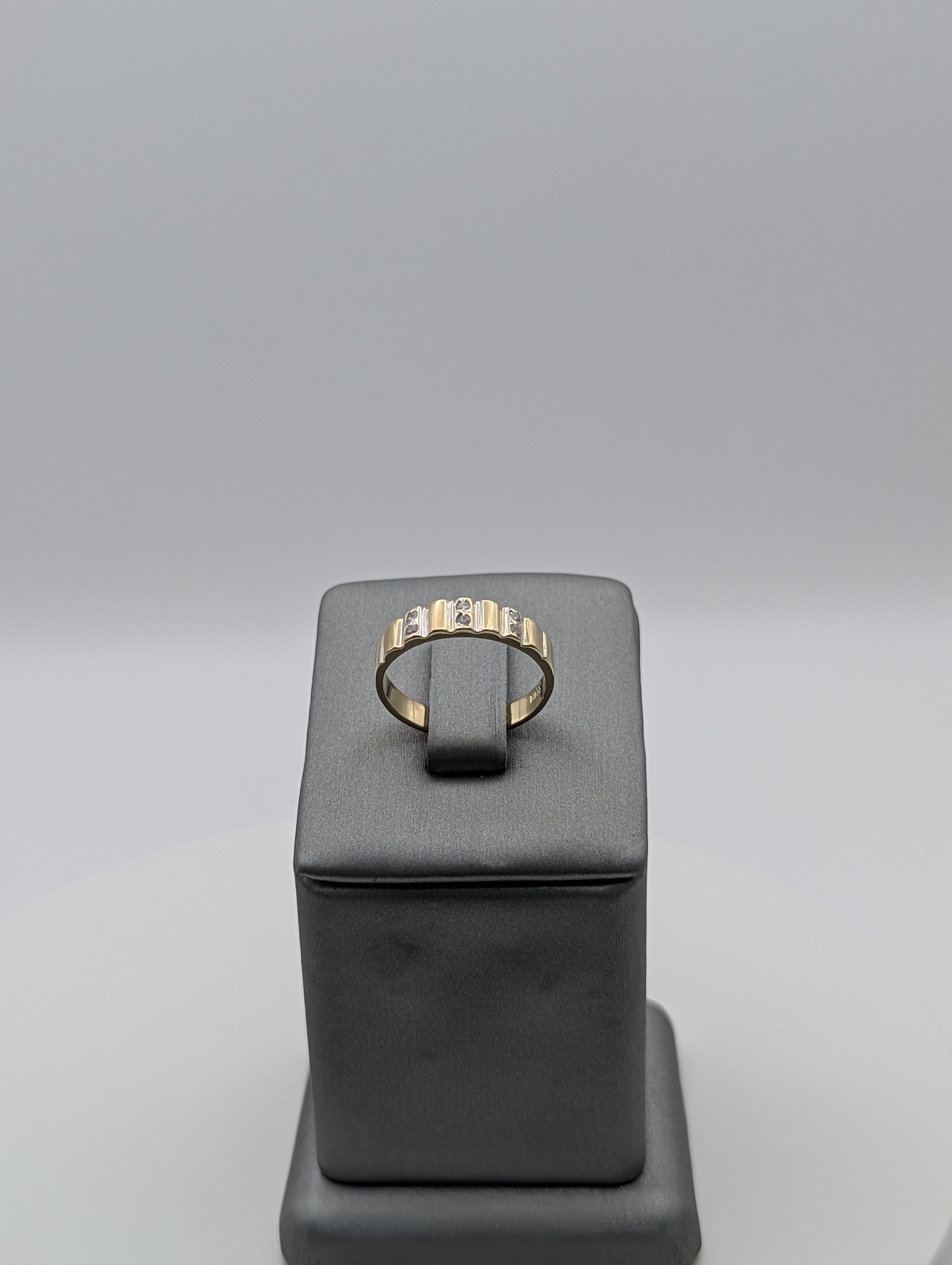 14K YG/WG CZ Wedding Band