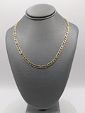 Cadena Eslabón Figaro Calado Oro Amarillo 14K Corte Diamante