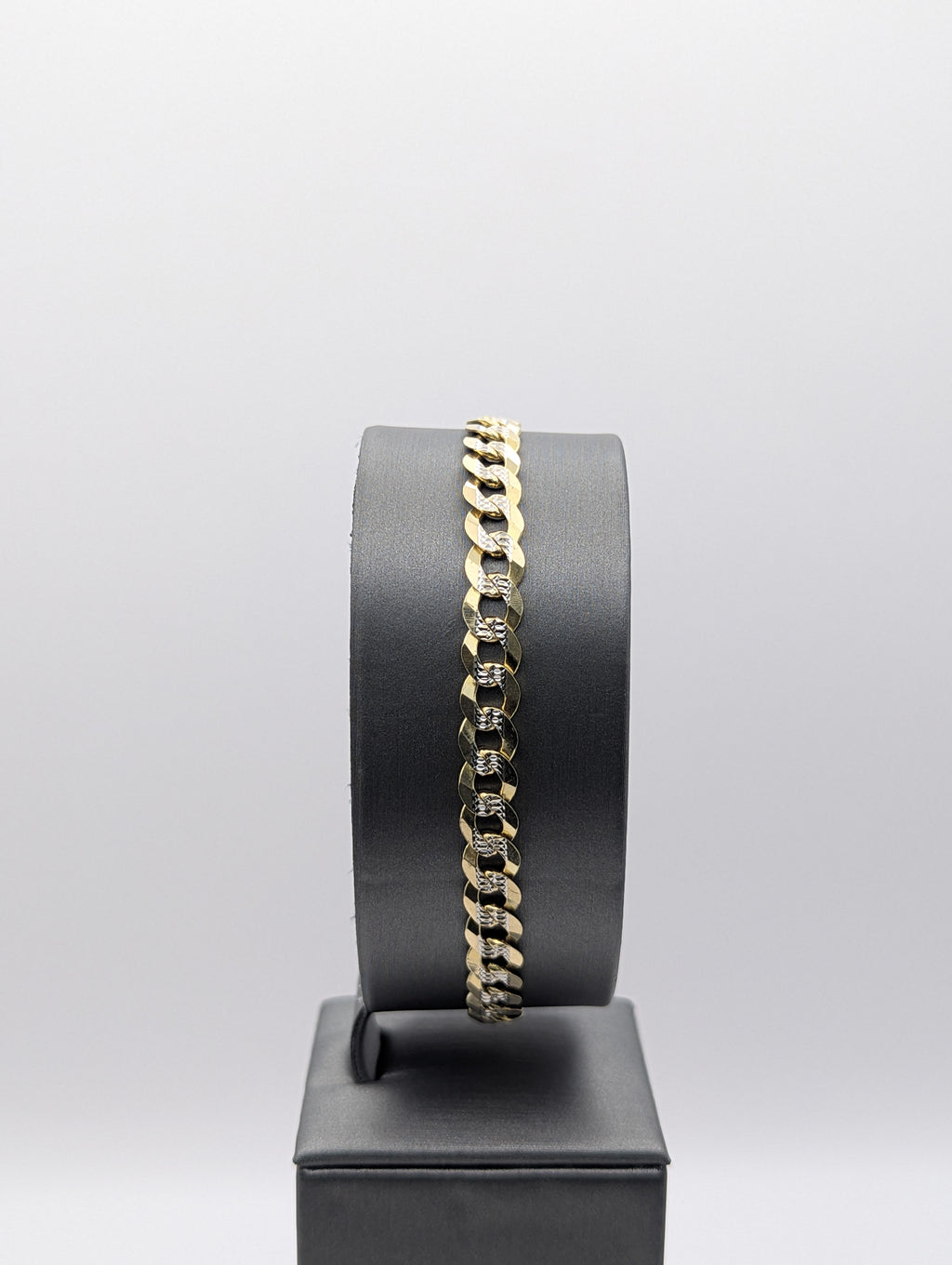 Pulsera de eslabones de corte diamante 14K