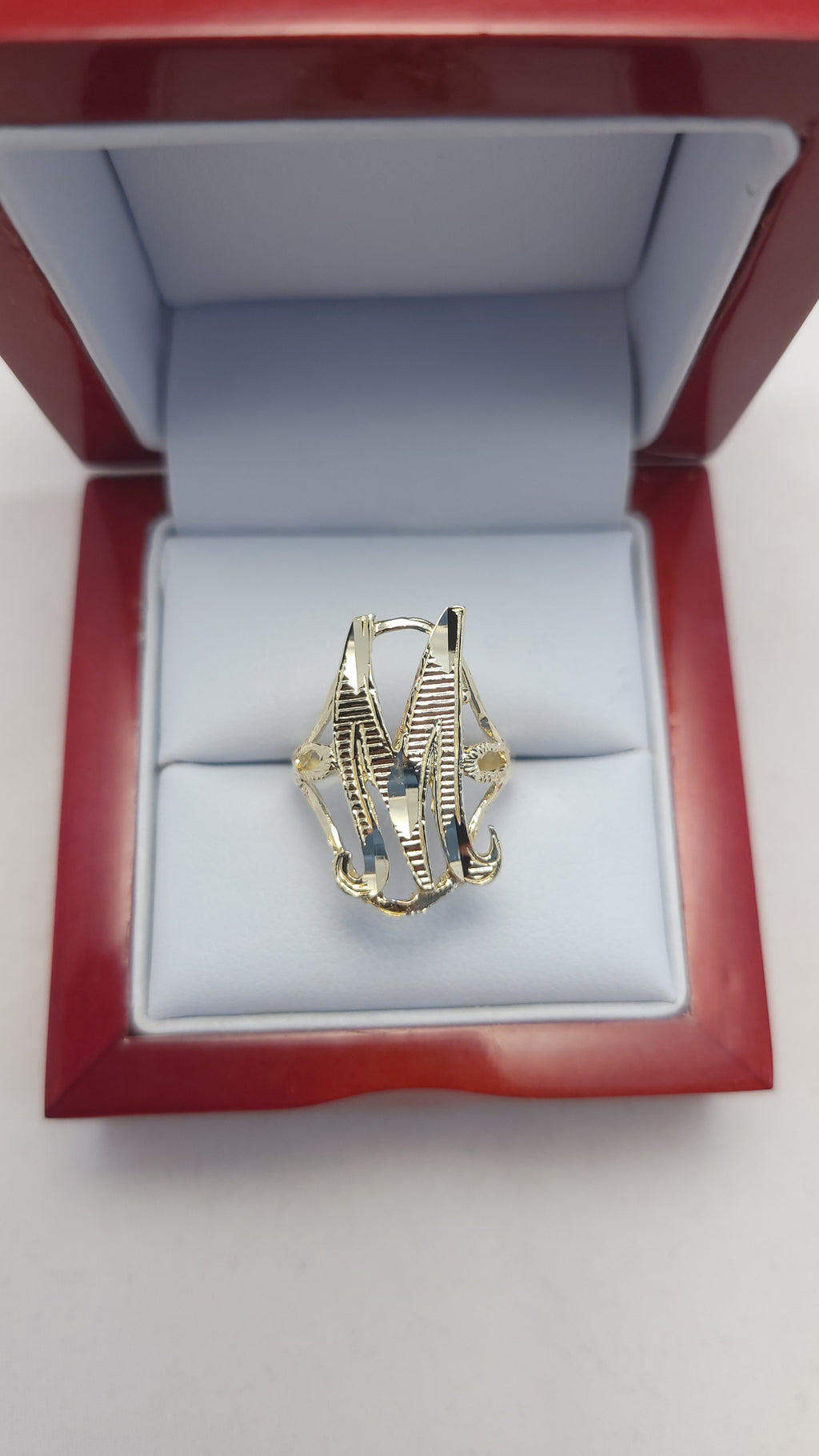 10K YG Letter "M" Ring