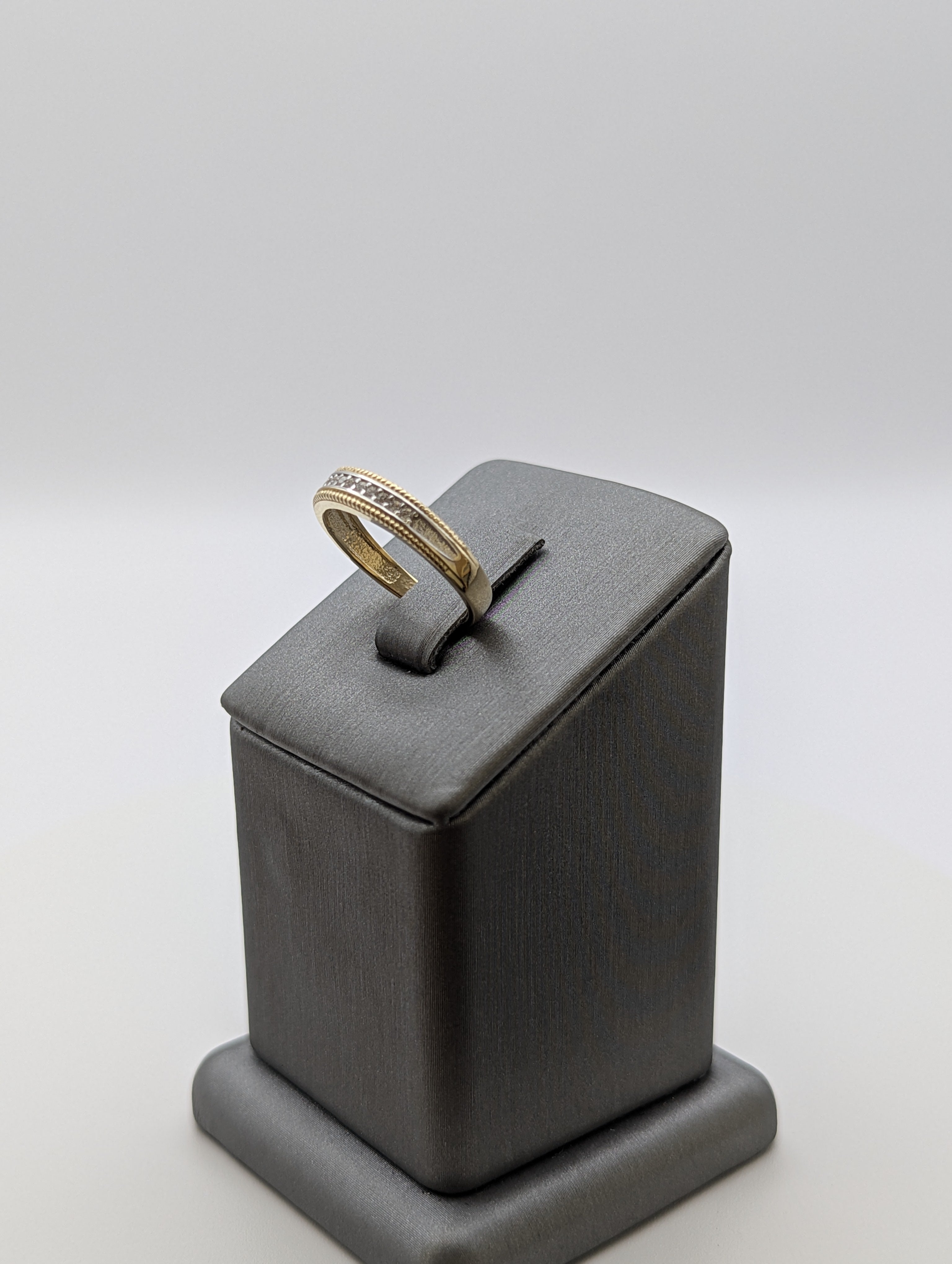 14K YG/WG CZ Wedding Band