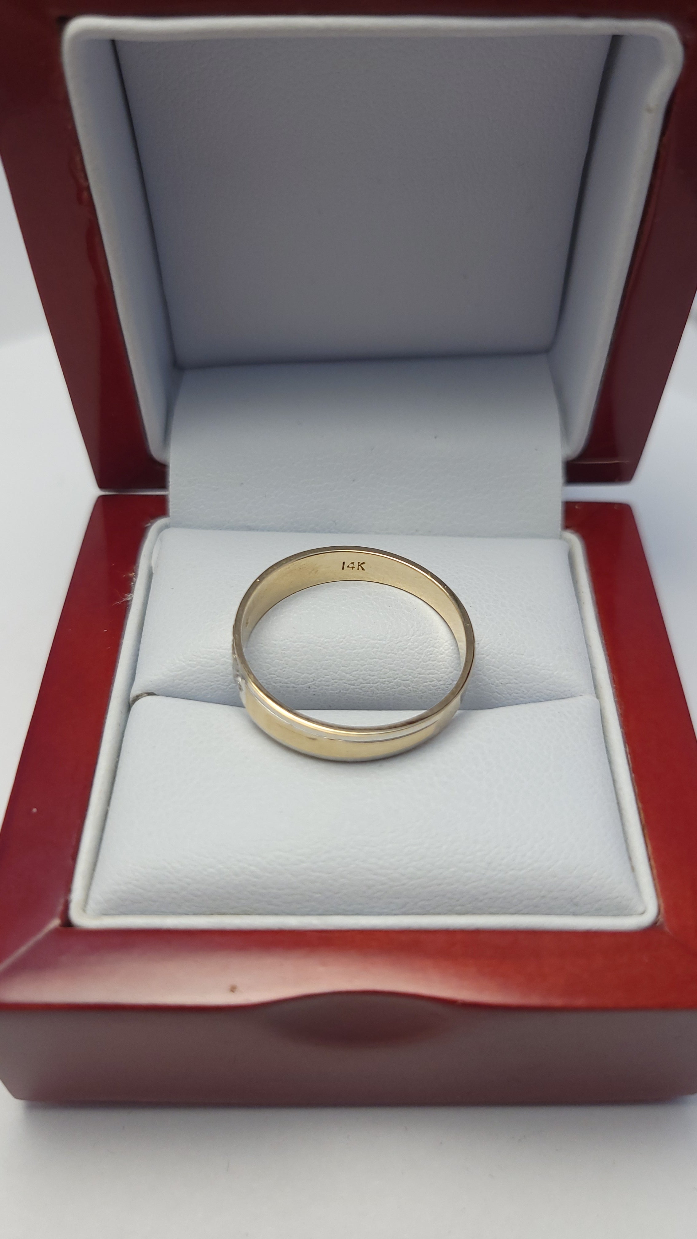 Anillo de hombre bicolor de oro de 14 quilates