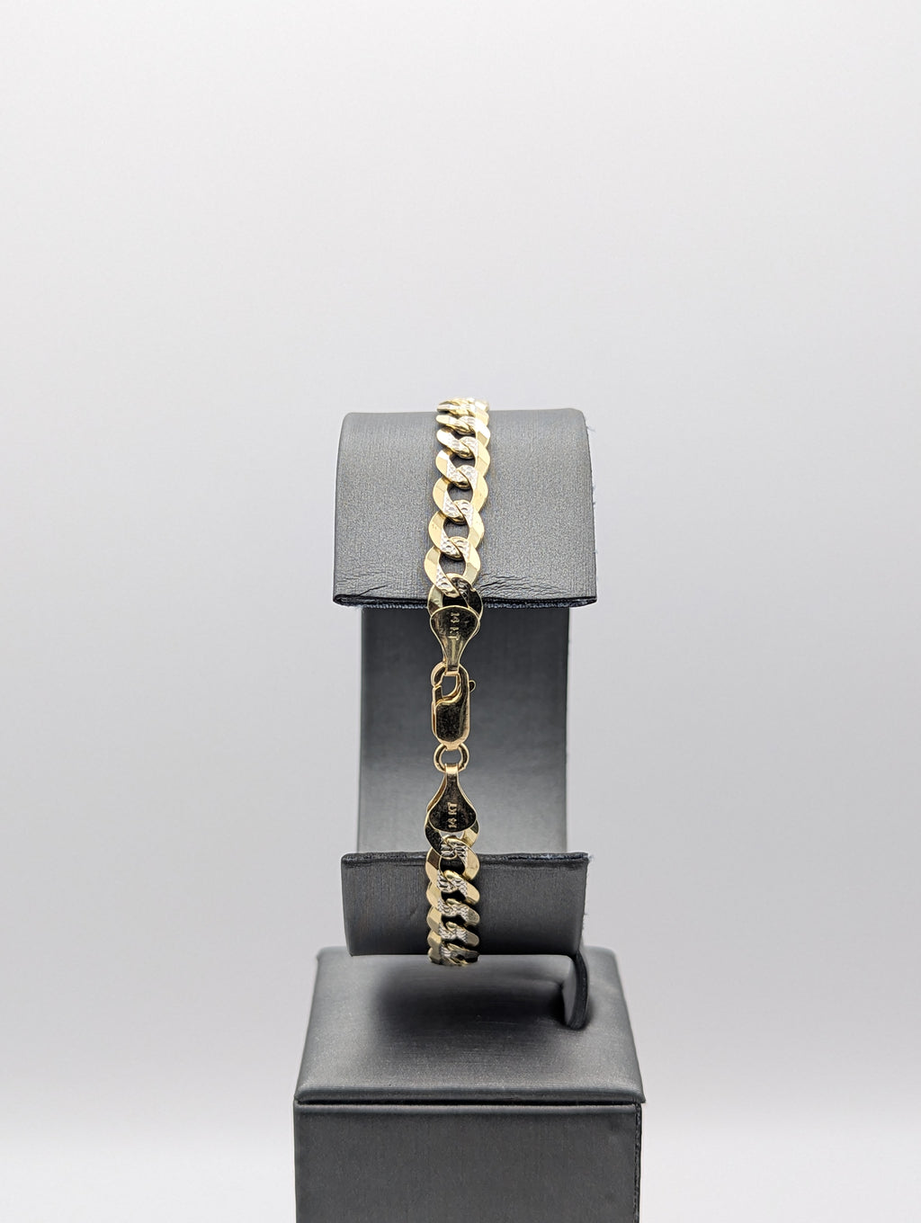 Pulsera de eslabones de corte diamante 14K
