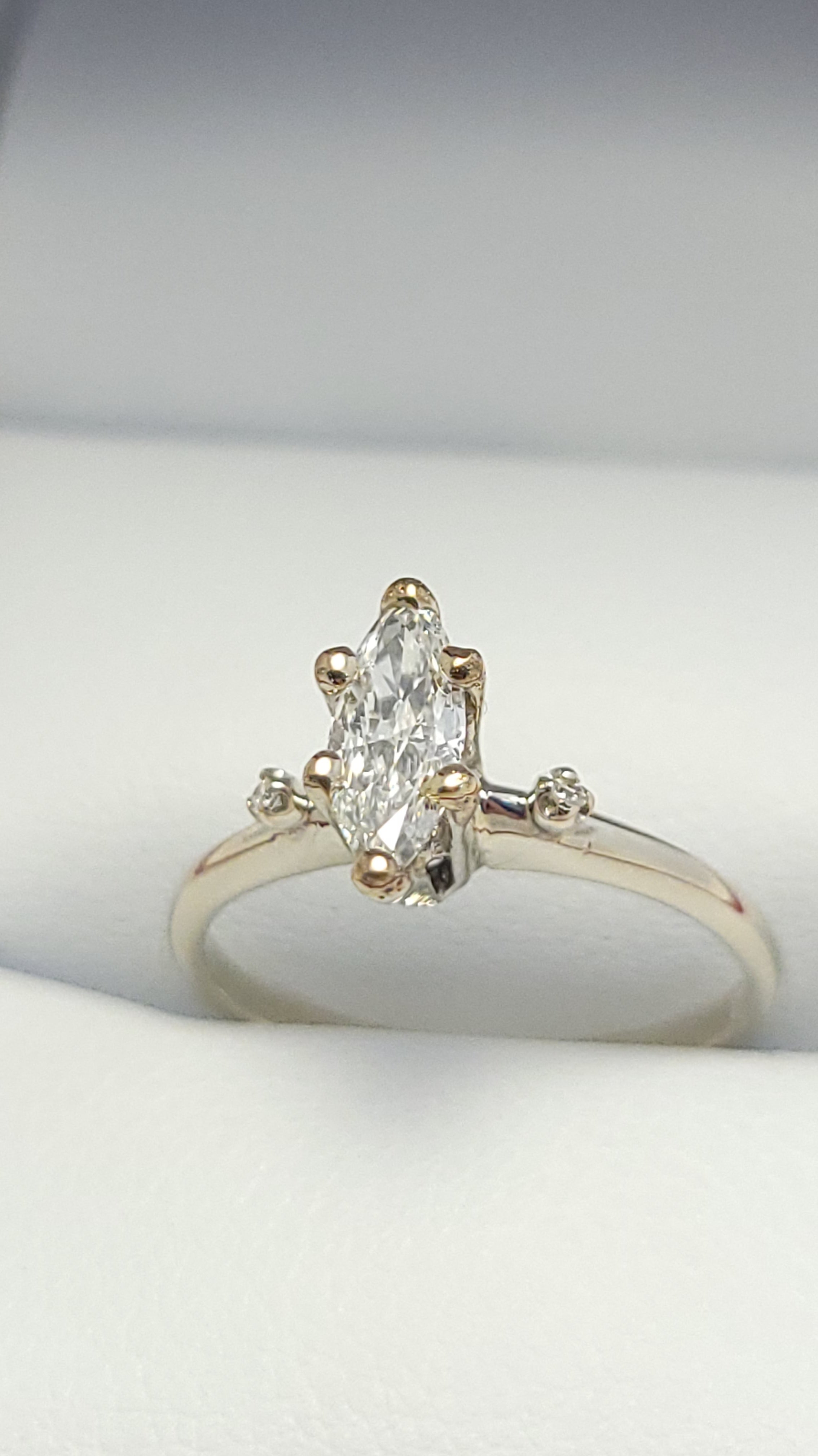 14K WG Marquise Diamond Ring