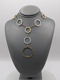 Collar círculo colgante dos tonos 14K