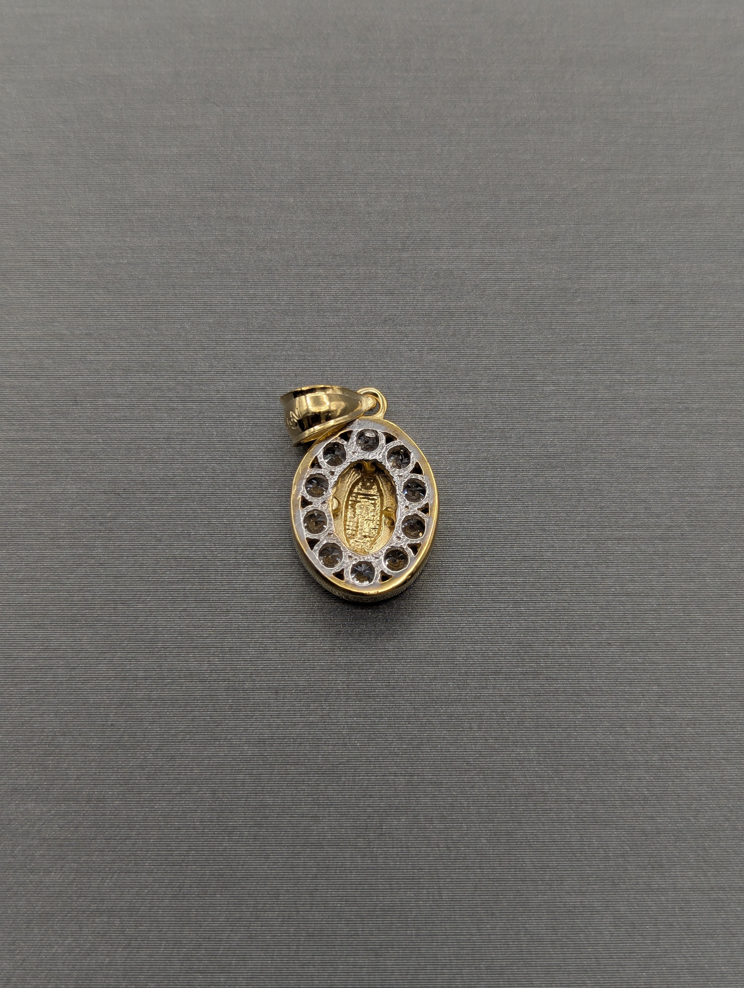 14K YG/WG CZ Guadalupe Pendant