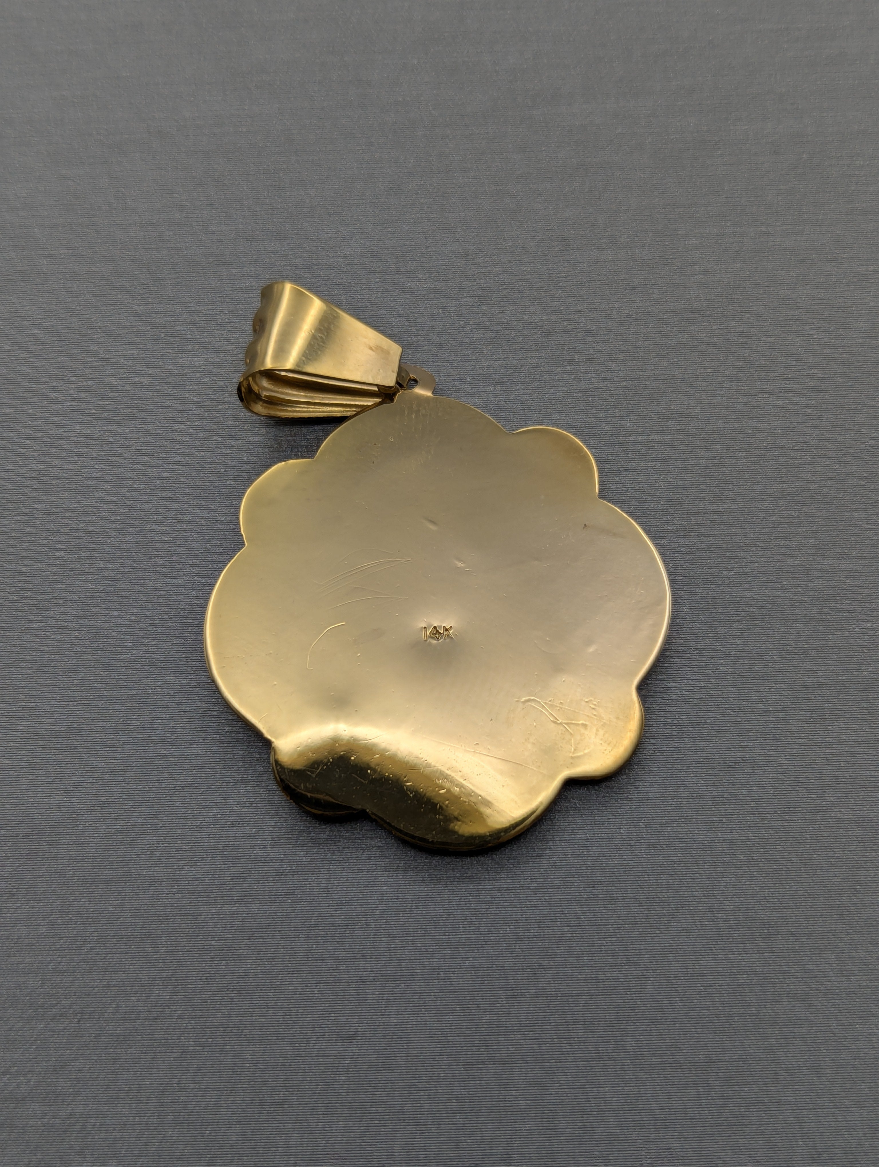14K YG Virgin of Charity Pendant