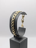 Pulsera de eslabones cubanos de oro amarillo de 14K