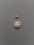 Colgante de Guadalupe en Oro Amarillo/Blanco de 14K con Circonitas Cúbicas
