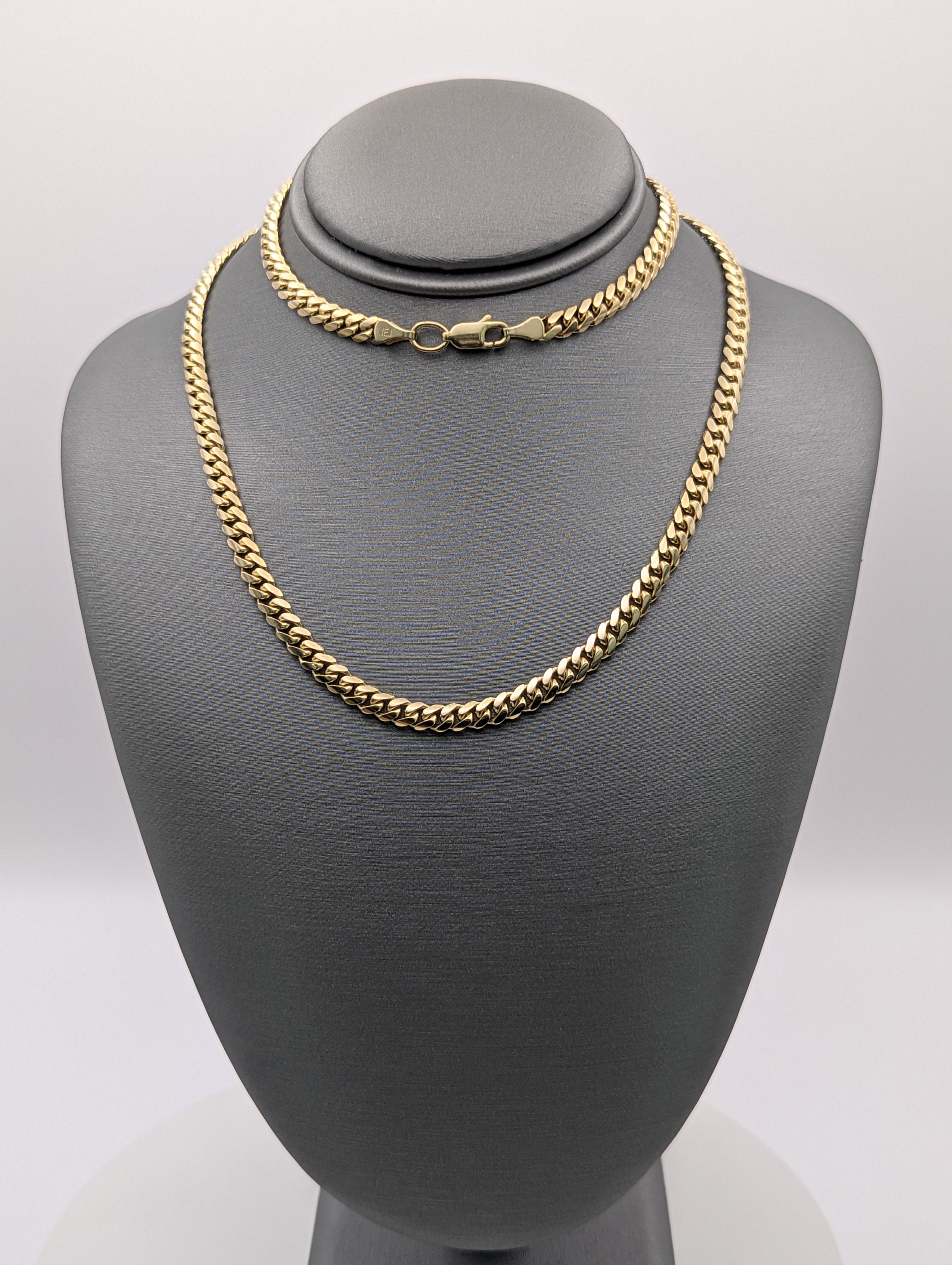 14K YG Solid Miami Cuban Chain