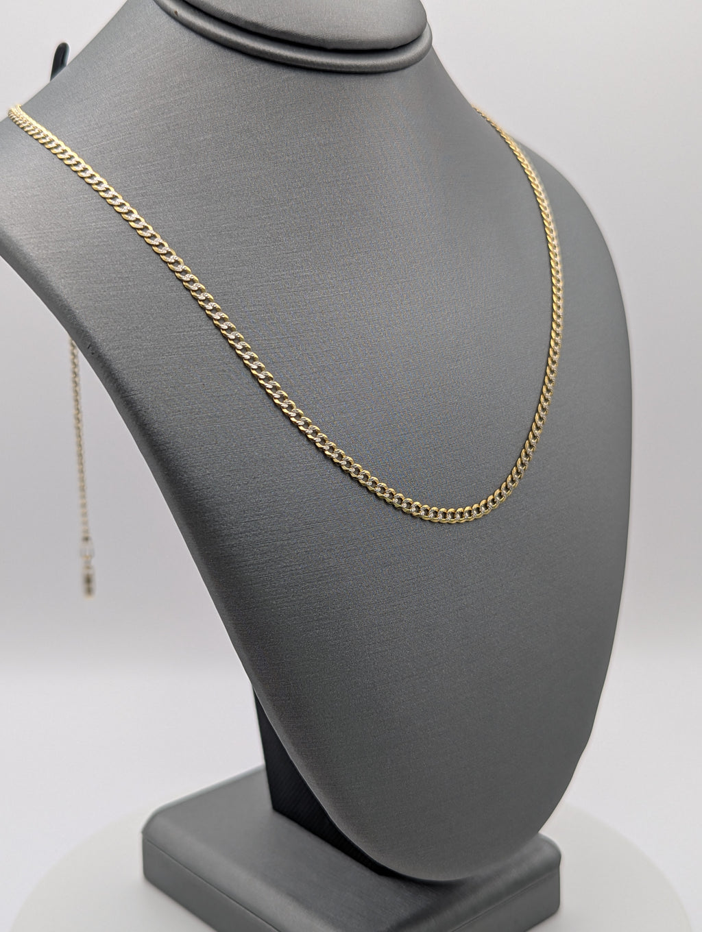 Cadena Cubana de Oro Amarillo 14K con Corte Diamantado