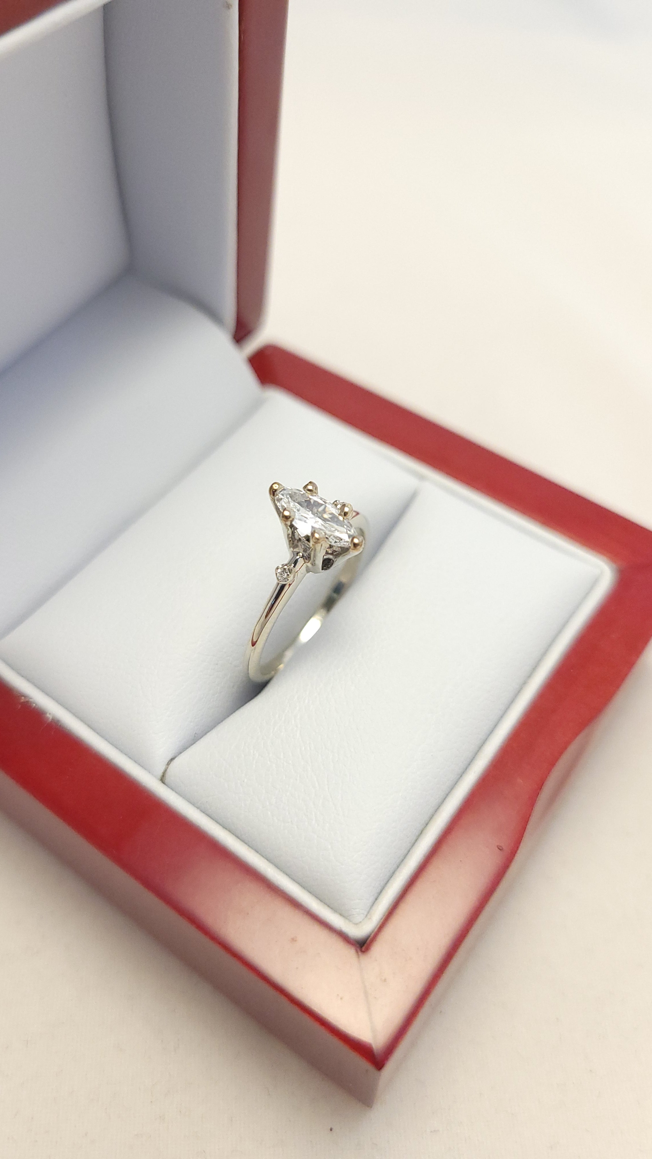 14K WG Marquise Diamond Ring