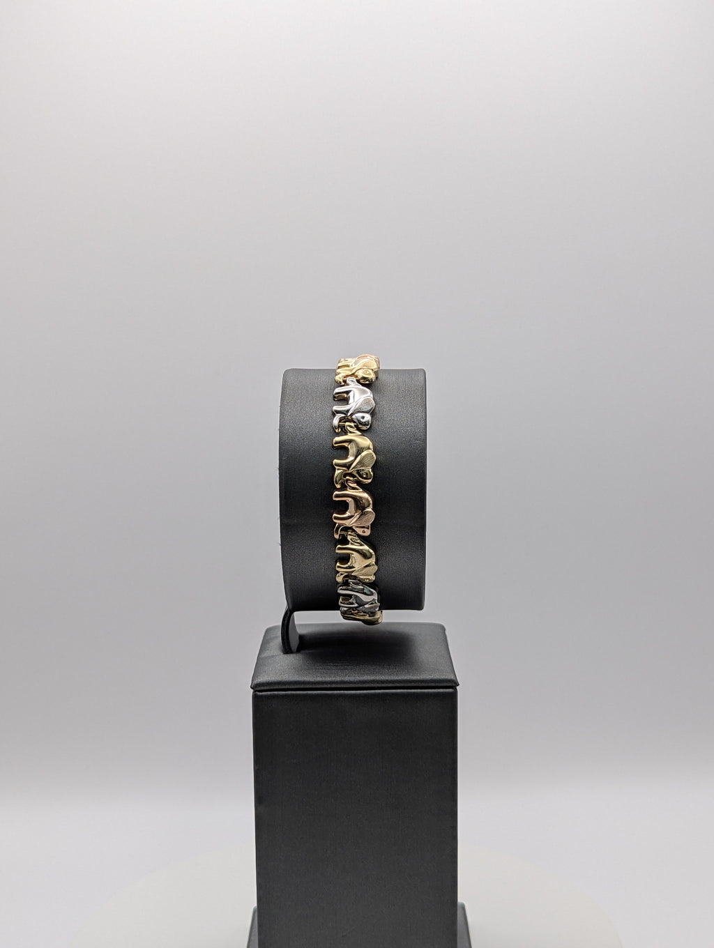 Pulsera de elefante tricolor de 14K