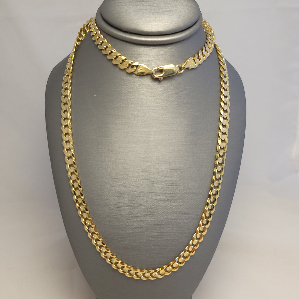 Cadena de eslabones de oro macizo de 14K