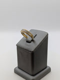 Anillo de boda de circonita cúbica de oro de 14 quilates amarillo/blanco