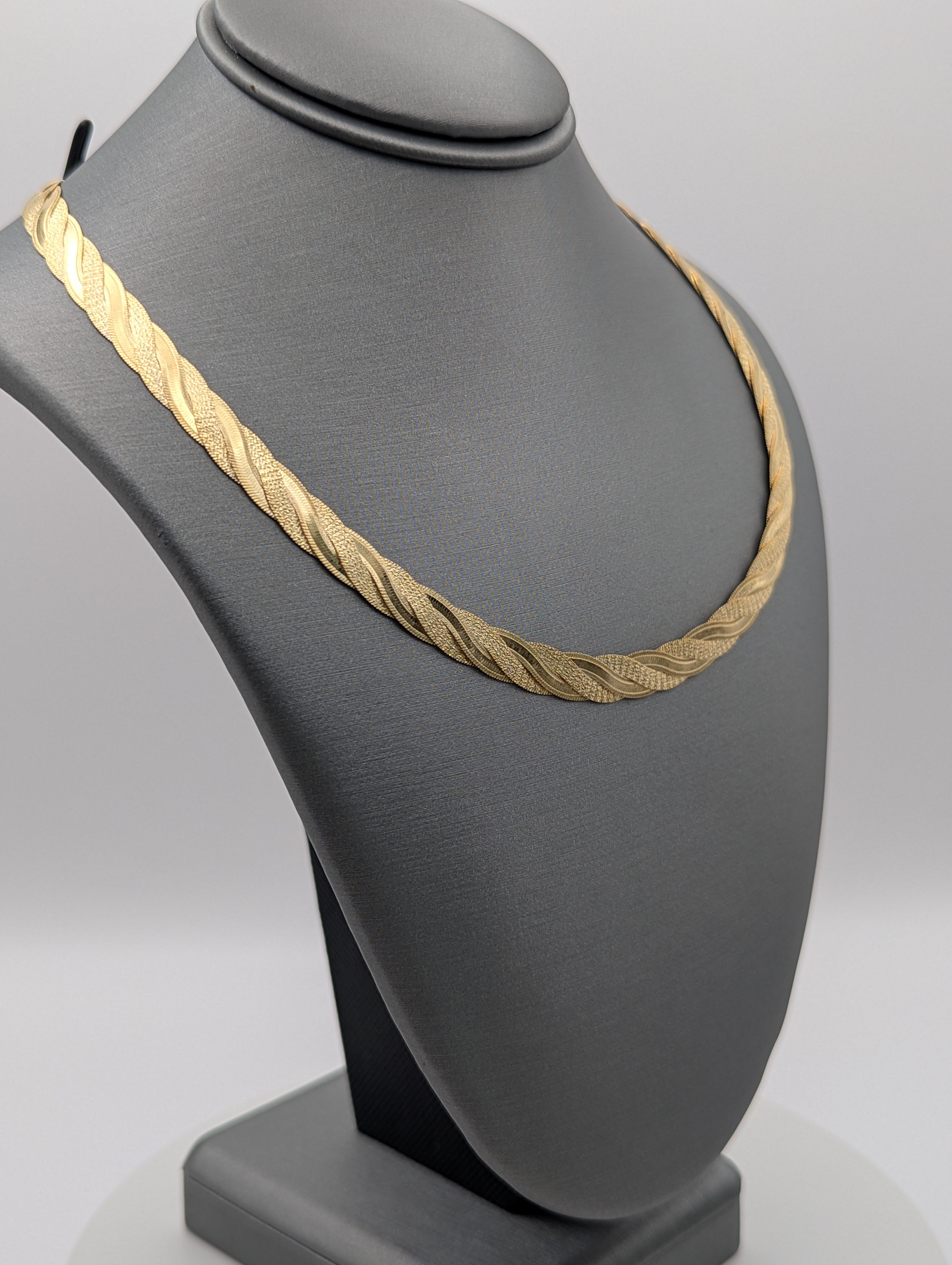 Collar de espiga fantasía en oro amarillo de 14 quilates