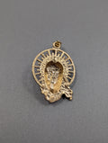 Colgante Cabeza de Jesús de Oro Amarillo 14K con Talla Diamante