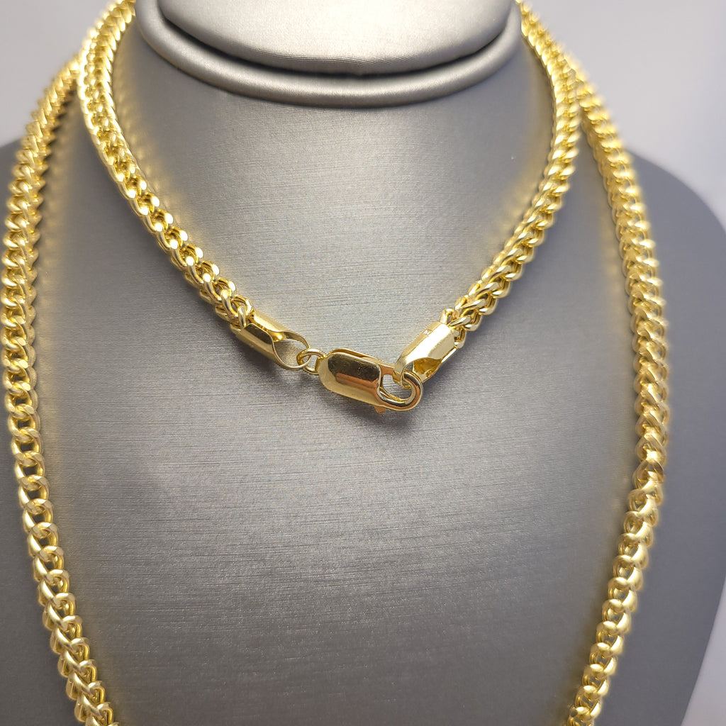 Cadena Cola de Zorro Hueca de Oro Amarillo de 14K