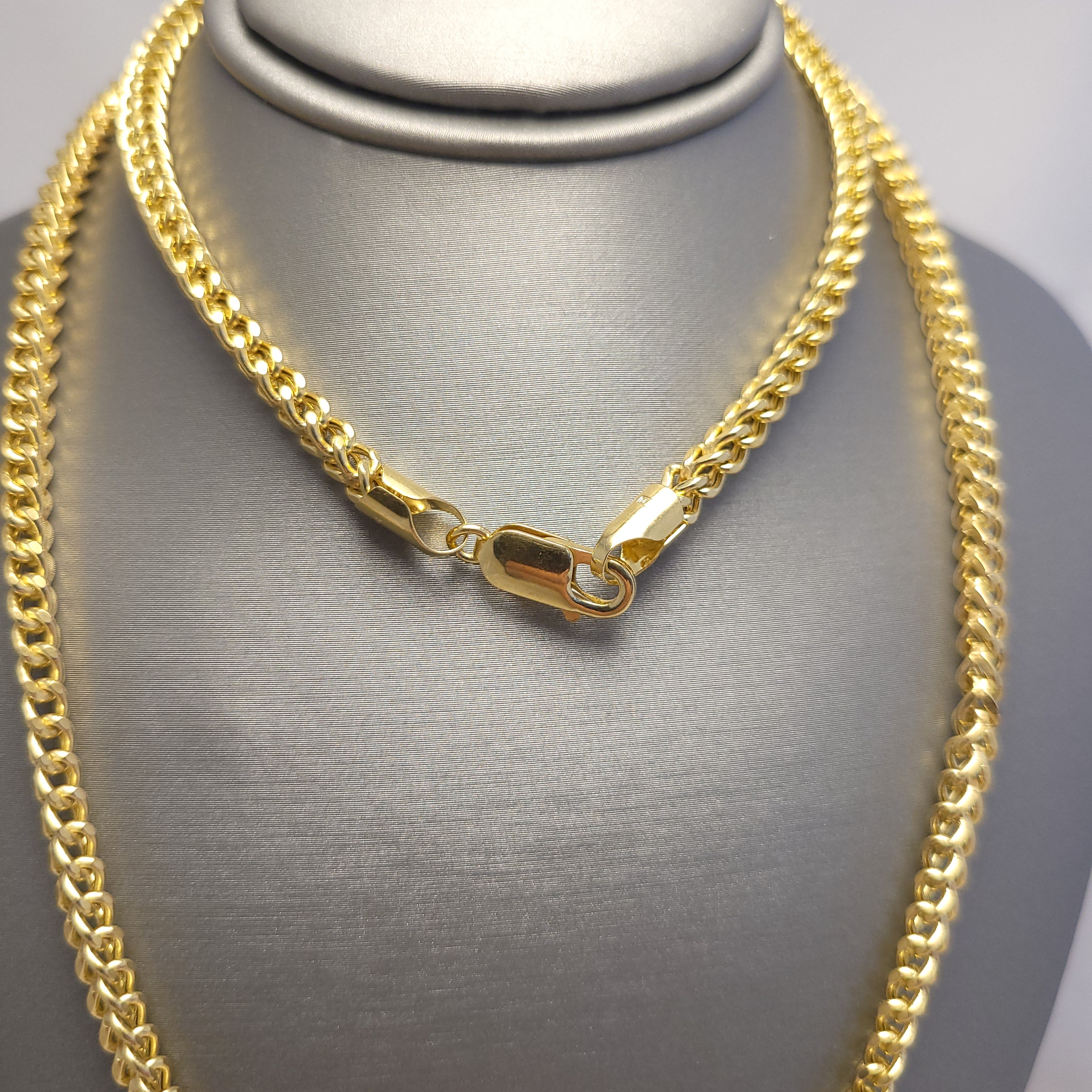Cadena Cola de Zorro Hueca de Oro Amarillo de 14K