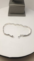 Pulsera de oro blanco de 14K para mujer