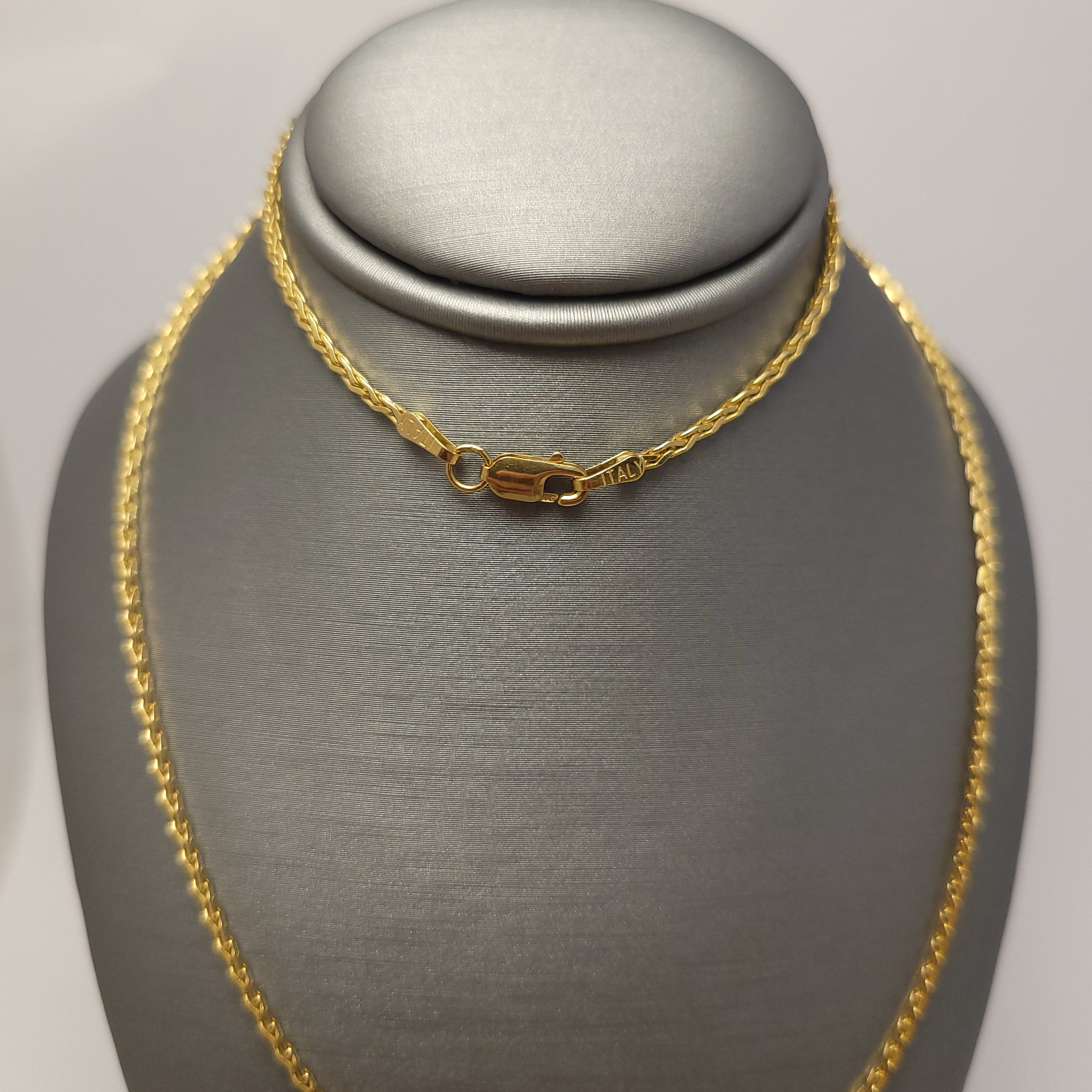 Cadena Sólida de Eslabones Spiga de Oro Amarillo de 14K