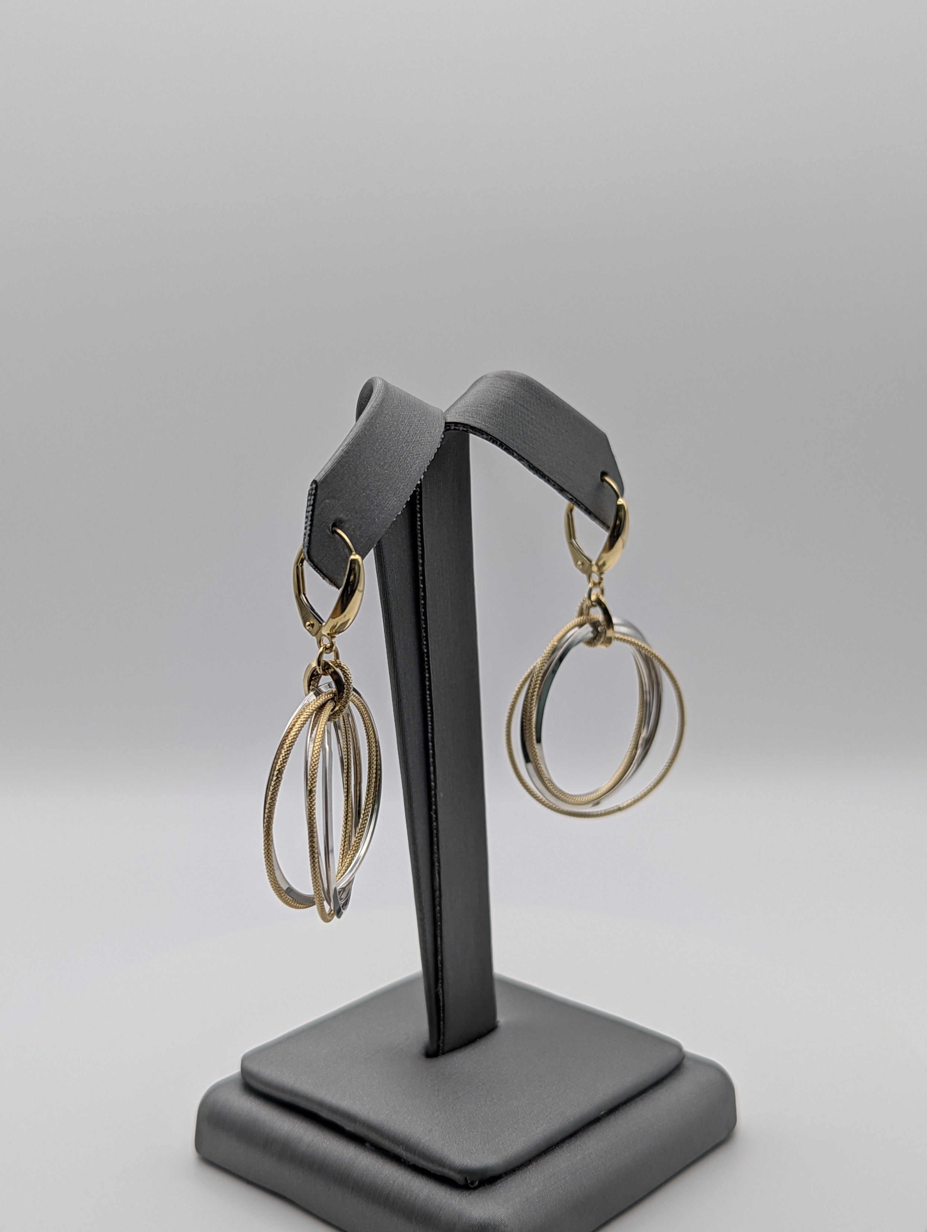 14K YG/WG Multi Hoop Earrings