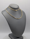 Cadena de eslabones cuadrados de trigo en oro amarillo de 14K