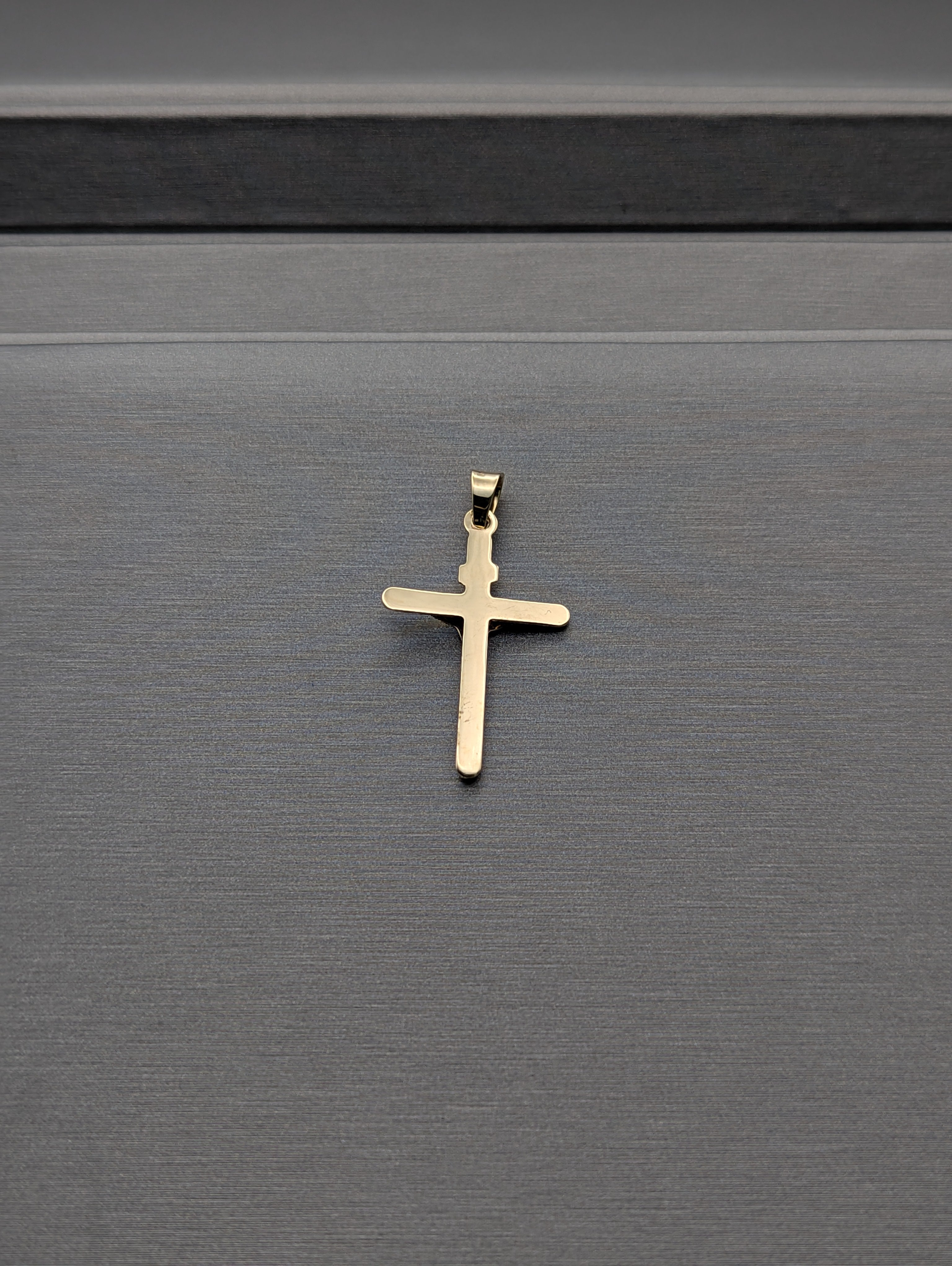 14K YG/WG Crucifix Pendant