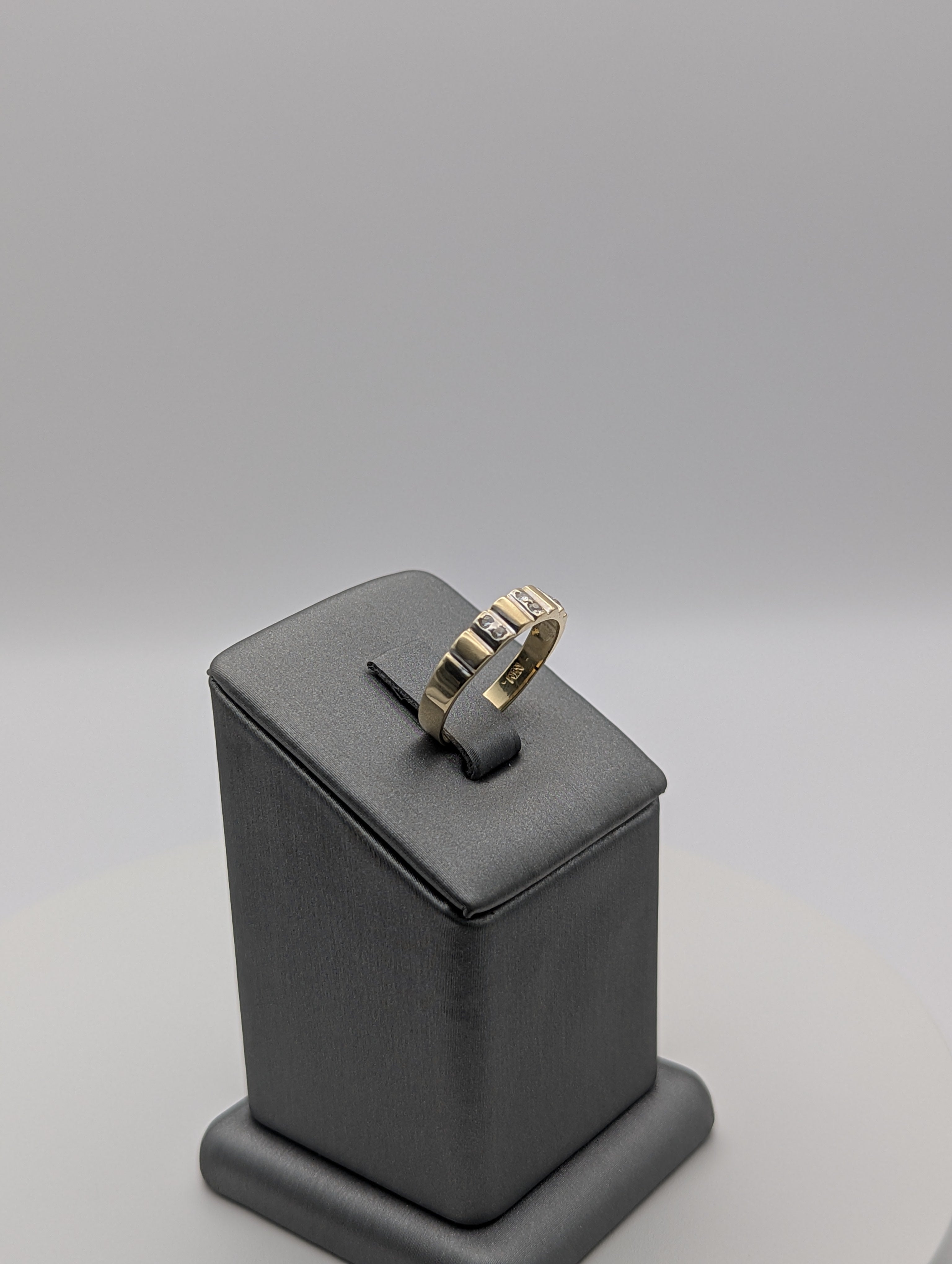 14K YG/WG CZ Wedding Band