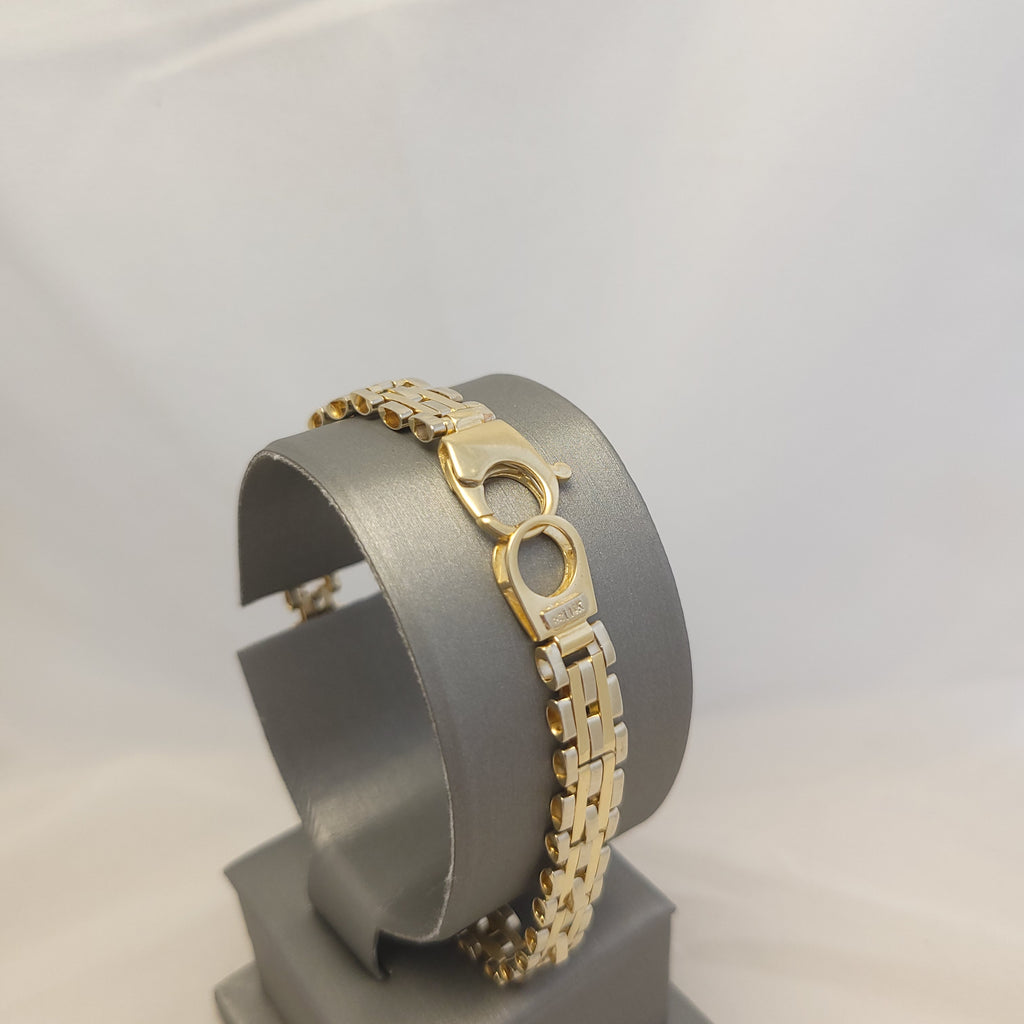 Pulsera bicolor de oro de 14 quilates