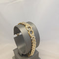 Pulsera bicolor de oro de 14 quilates