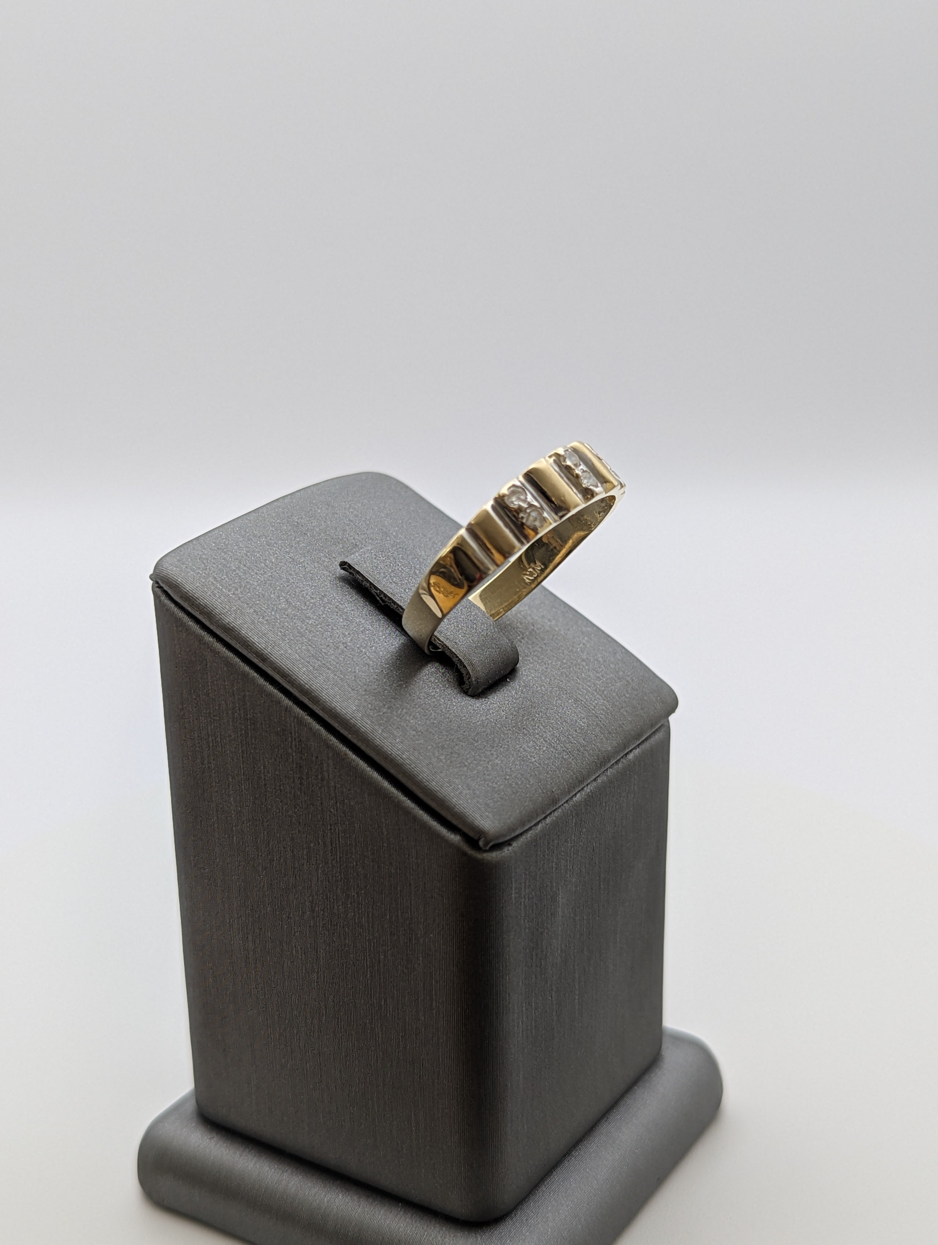 14K YG/WG CZ Wedding Band