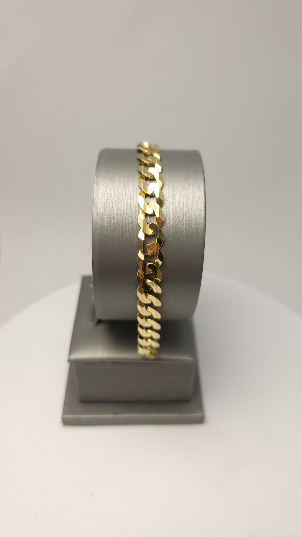 Pulsera de eslabones de cadena forzada de oro amarillo de 14K