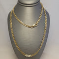 Cadena maciza de eslabones tipo "Curb" de oro amarillo de 14K