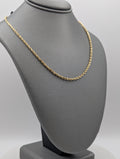 Cadena de soga de oro amarillo de 14K