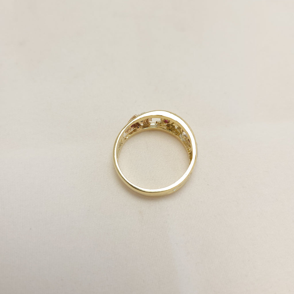 Anillo elefante tricolor de 14K