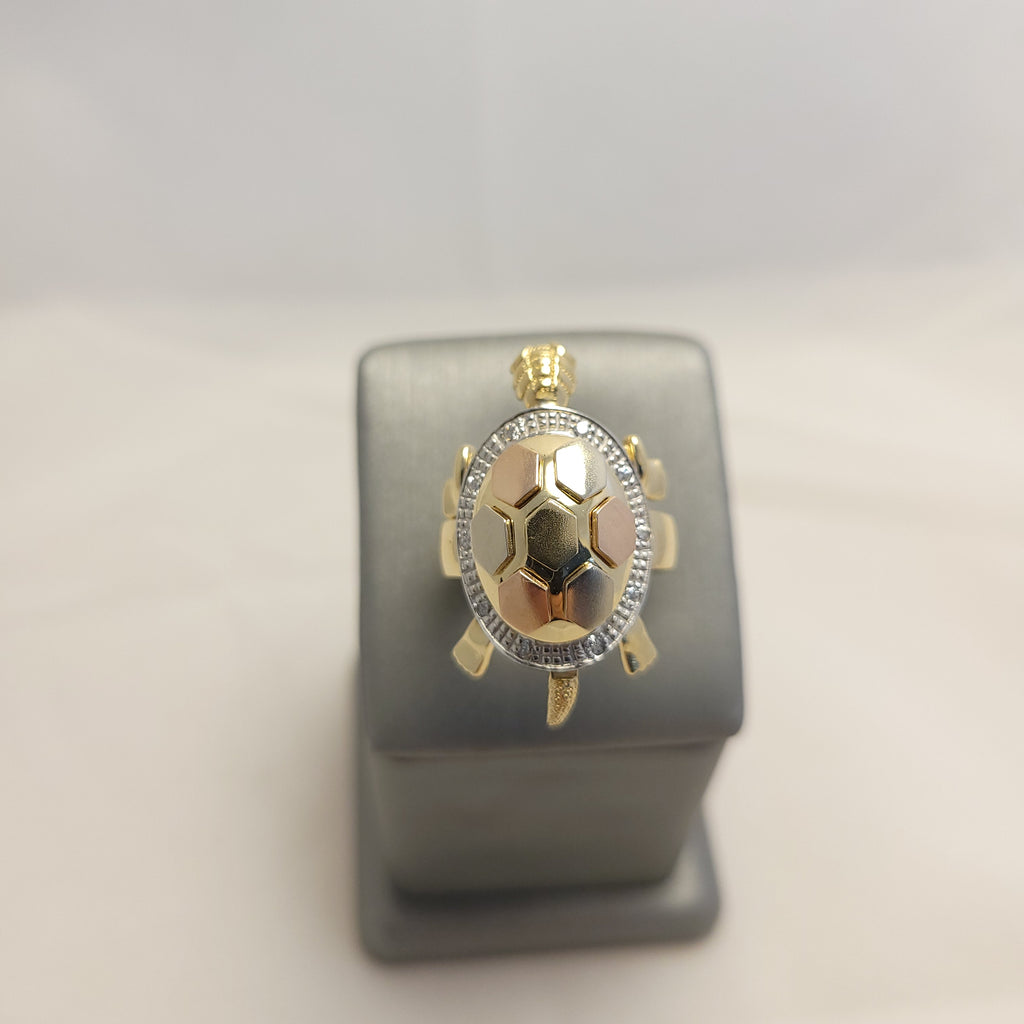 14K Tri-Color Tortoise Ring