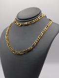 Cadena Fígaro de oro amarillo macizo de 14K