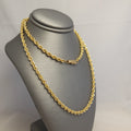 Cadena de soga sólida de oro amarillo de 14K