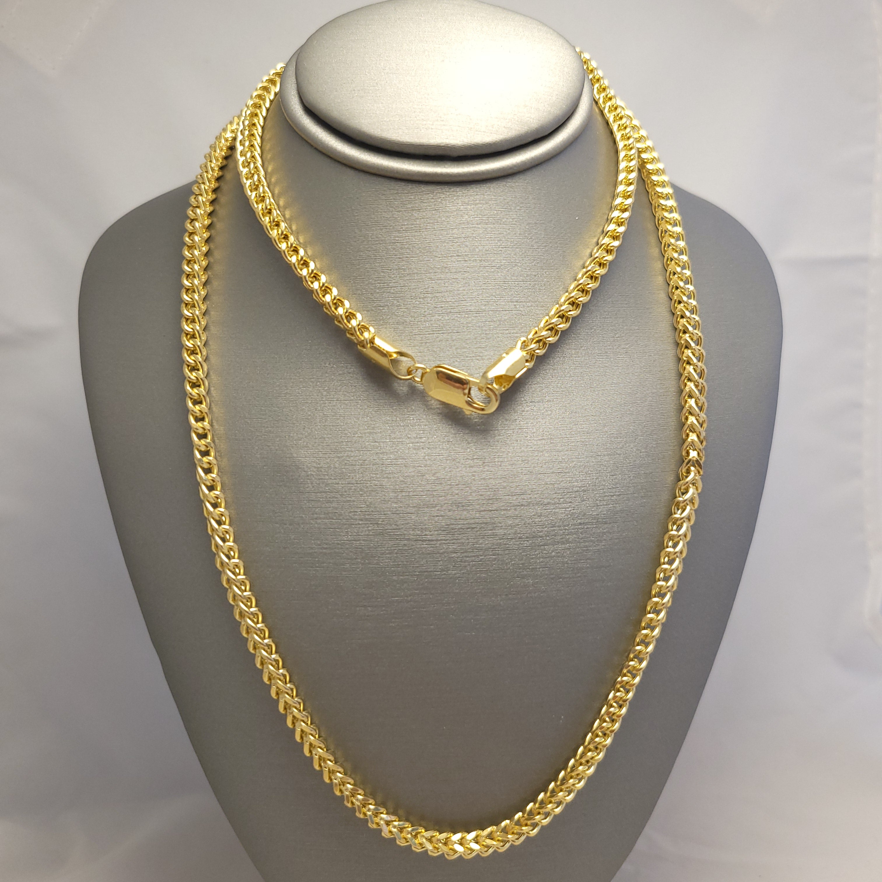 Cadena Cola de Zorro Hueca de Oro Amarillo de 14K