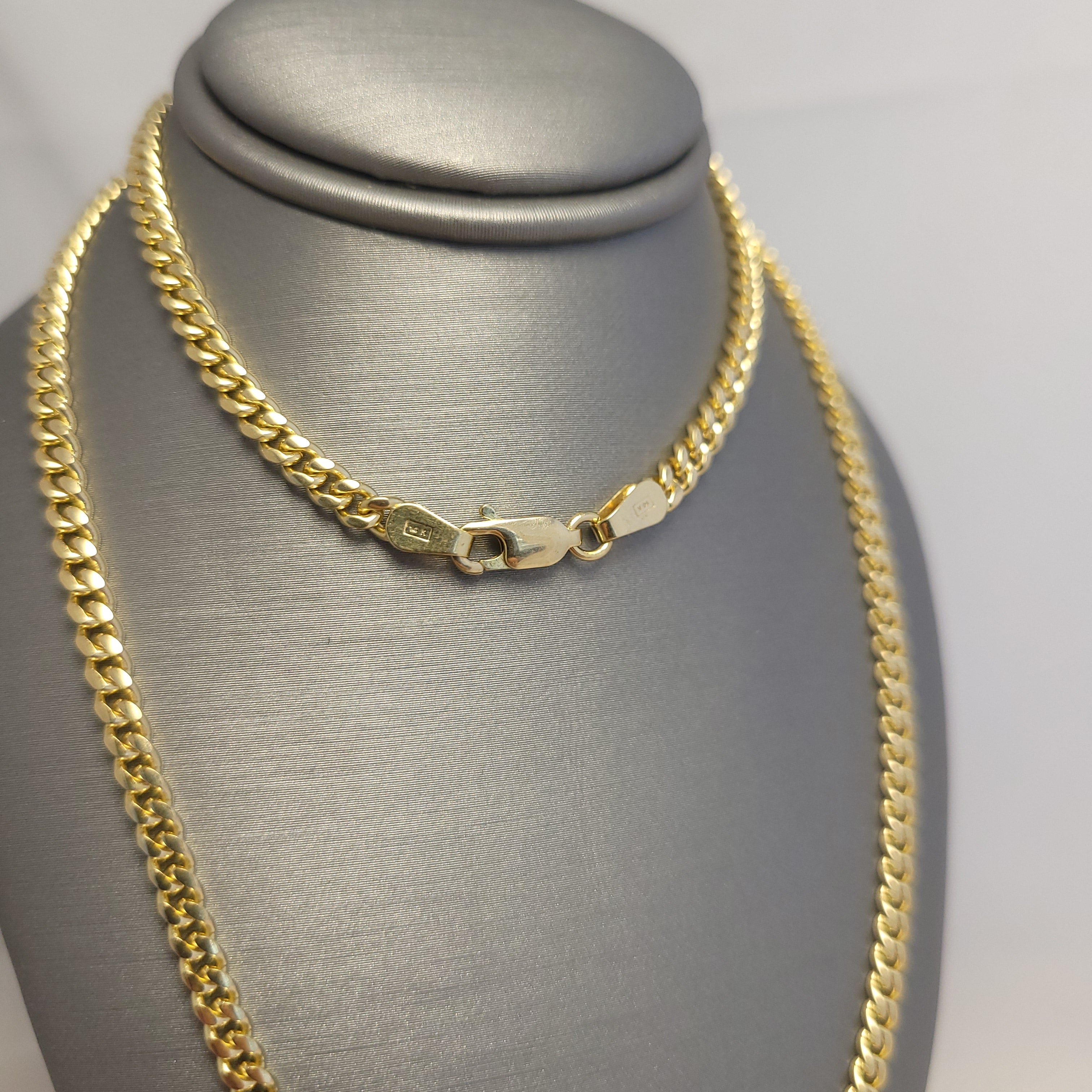14K YG Solid Miami Cuban Chain