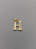 Colgante con letra "H" de oro amarillo de 14K y circonitas cúbicas