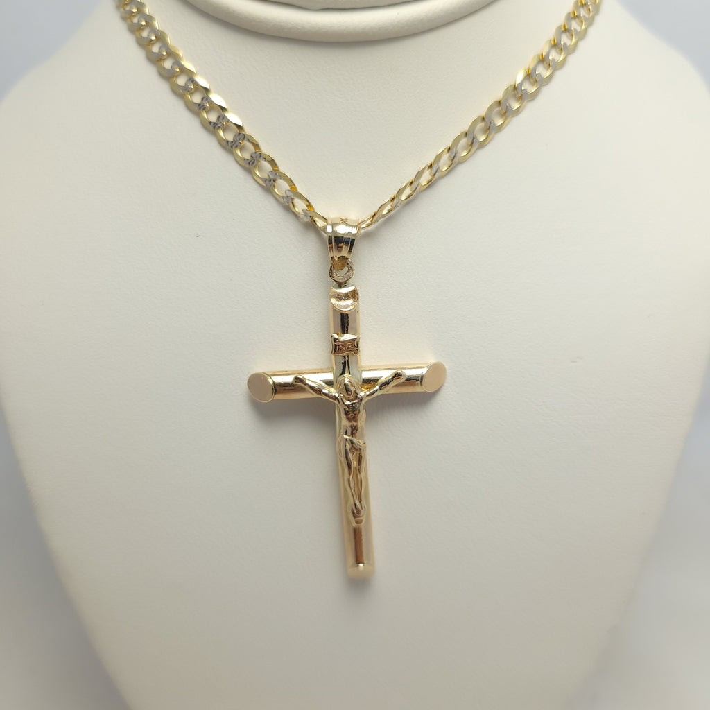 10K YG Hollow Crucifix