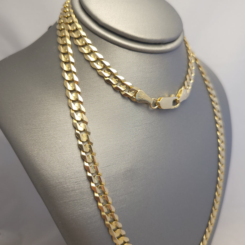 Cadena Curb de Oro Amarillo de 14K