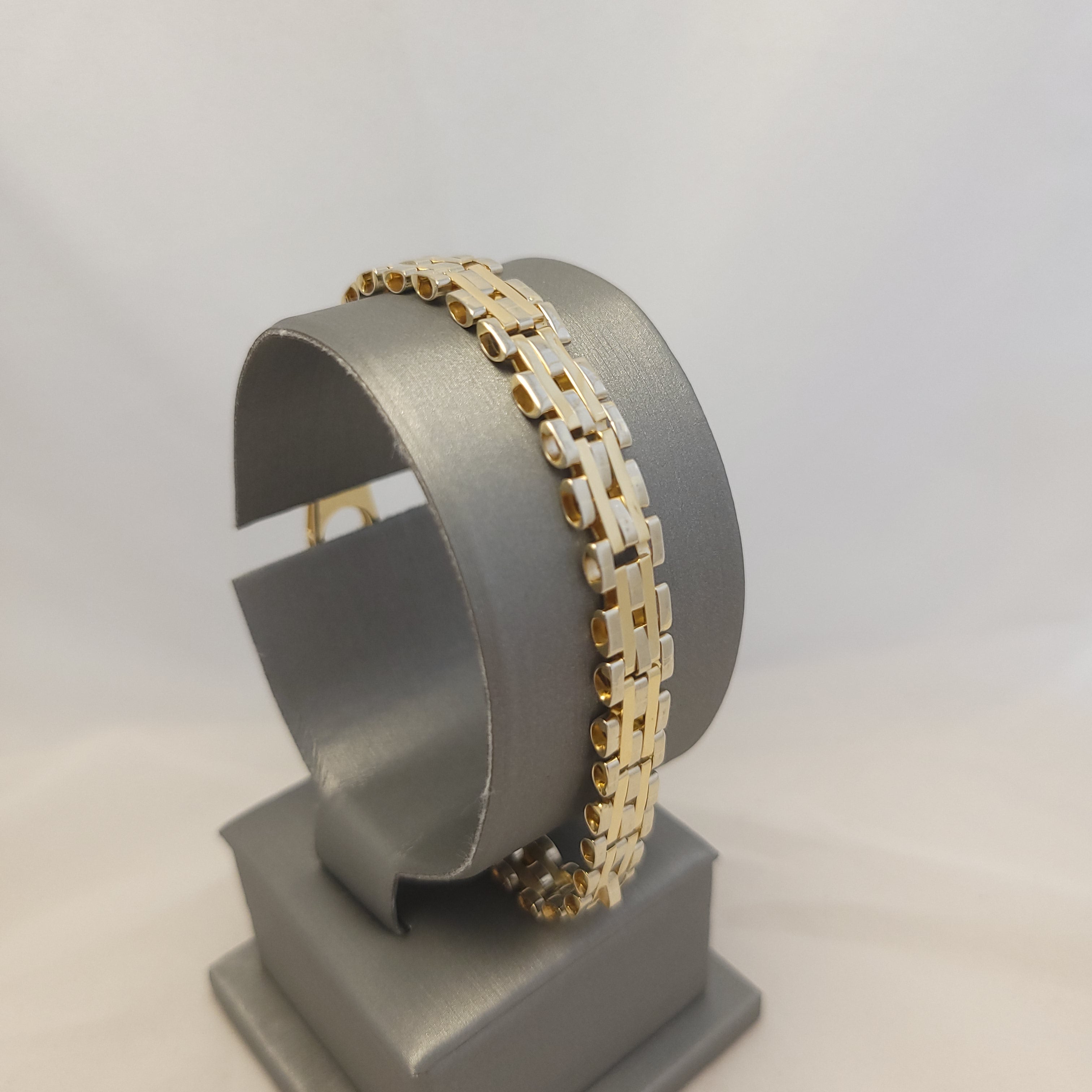 Pulsera bicolor de oro de 14 quilates