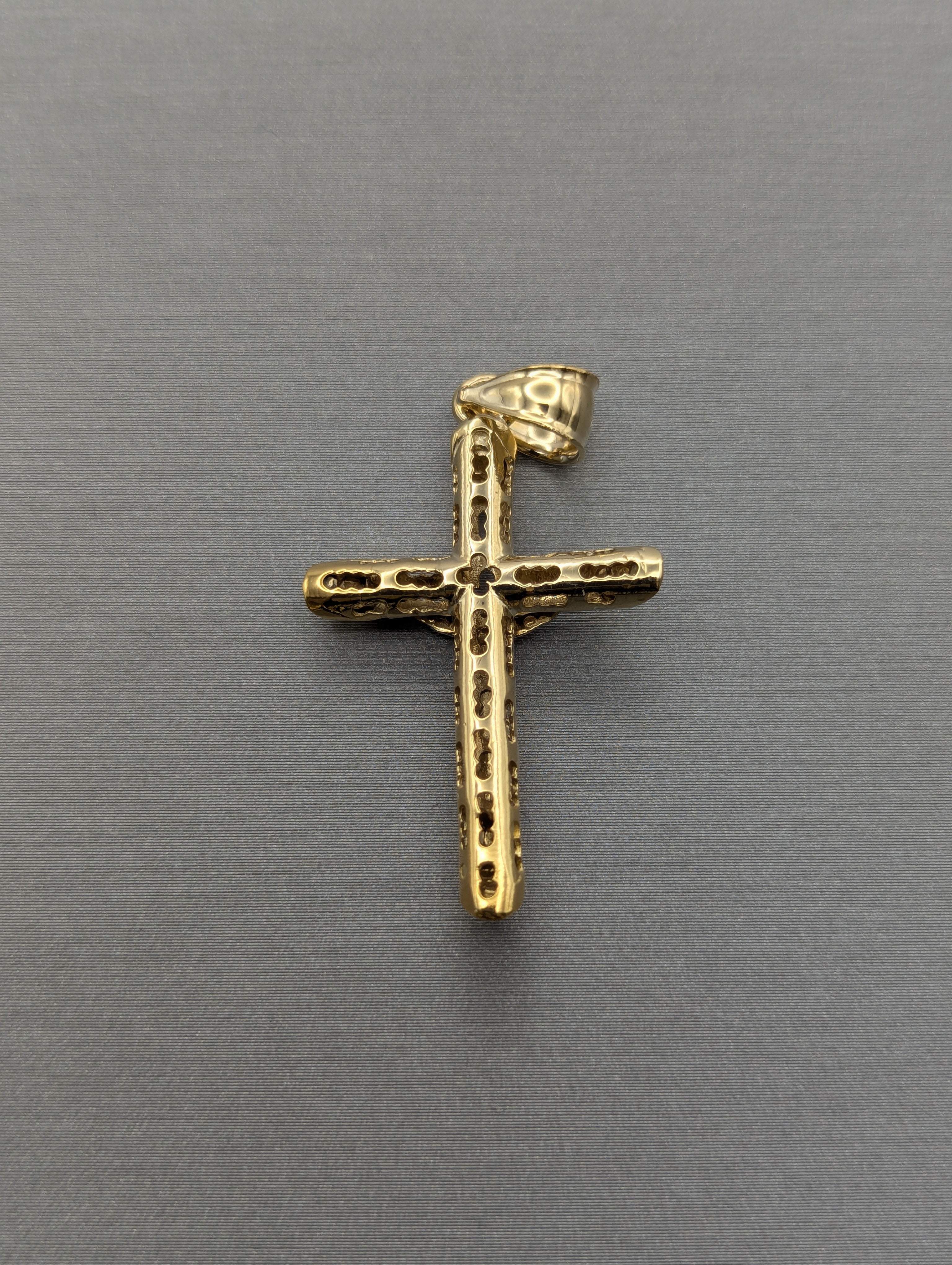 14K YG/WG Crucifix Pendant