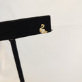 14K Yellow Gold Swan Earrings Screw-back